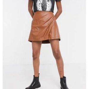 Free People Faux Leather Mini Skirt (Size XS)